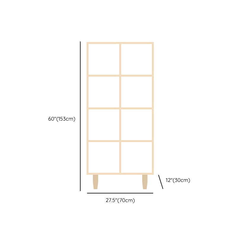 Natural Standard Bookshelf Wooden Contemporary Bookcase with Shelves