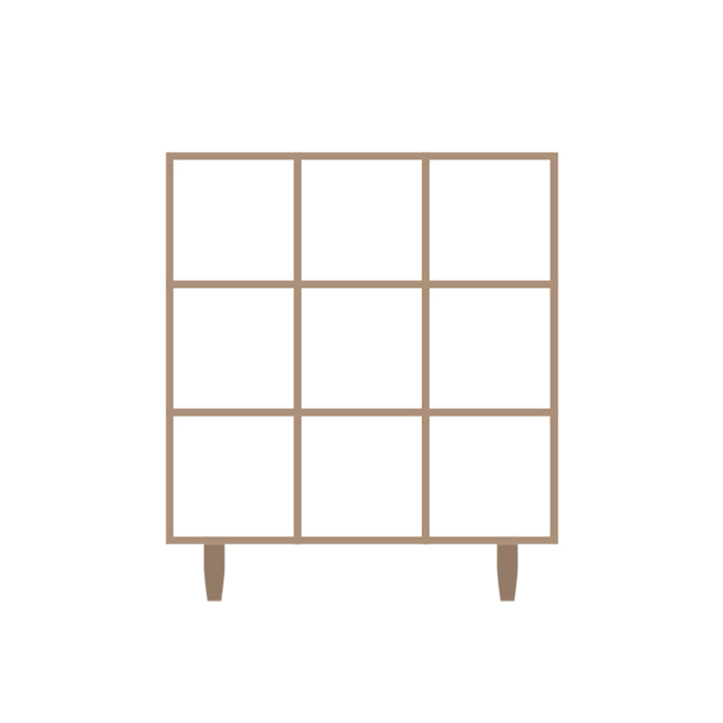 Contemporary Wooden Bookcase Standard Natural Bookshelf with Shelves