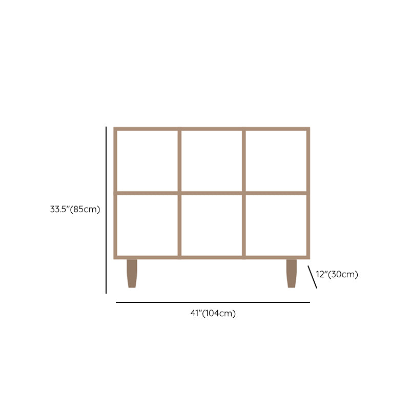 Contemporary Wooden Bookcase Standard Natural Bookshelf with Shelves