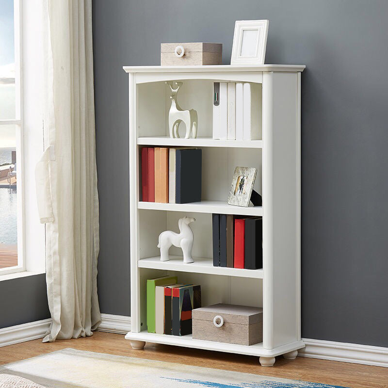 Wooden Closed Back Bookcase Standard Contemporary Bookshelf with Shelves
