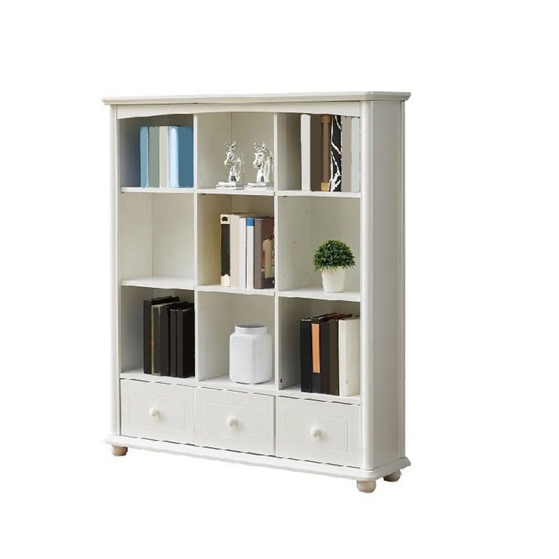 Wooden Closed Back Bookcase Standard Contemporary Bookshelf with Shelves