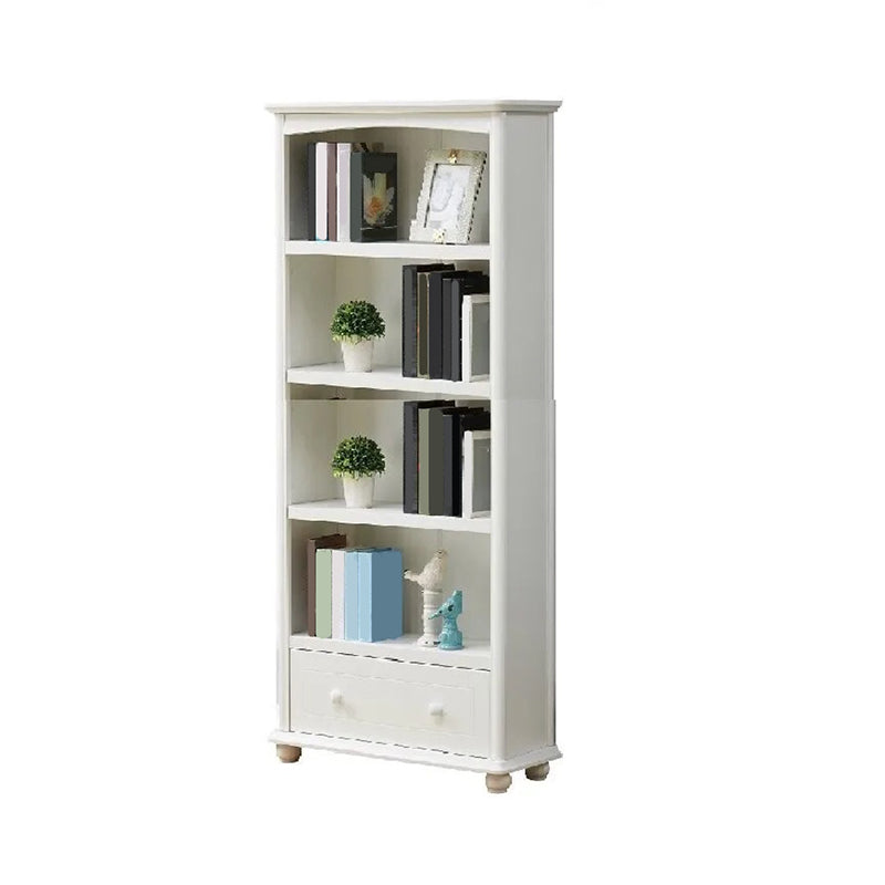 Wooden Closed Back Bookcase Standard Contemporary Bookshelf with Shelves