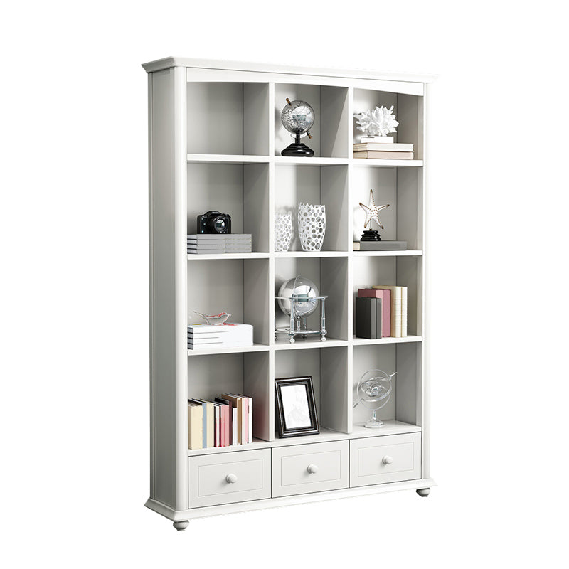 Wooden Closed Back Bookcase Standard Contemporary Bookshelf with Shelves