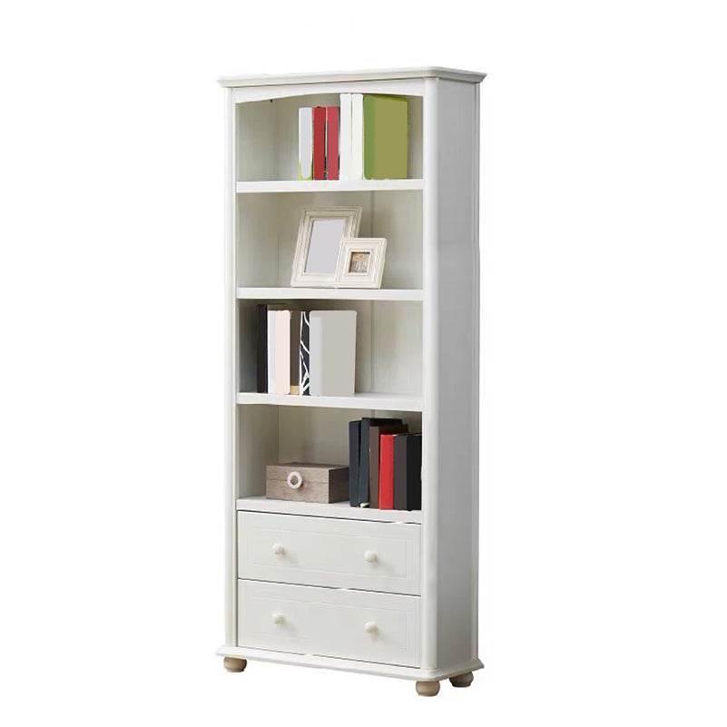 Wooden Closed Back Bookcase Standard Contemporary Bookshelf with Shelves