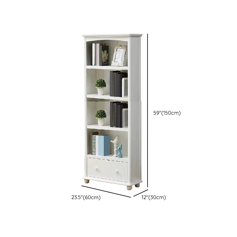 Wooden Closed Back Bookcase Standard Contemporary Bookshelf with Shelves