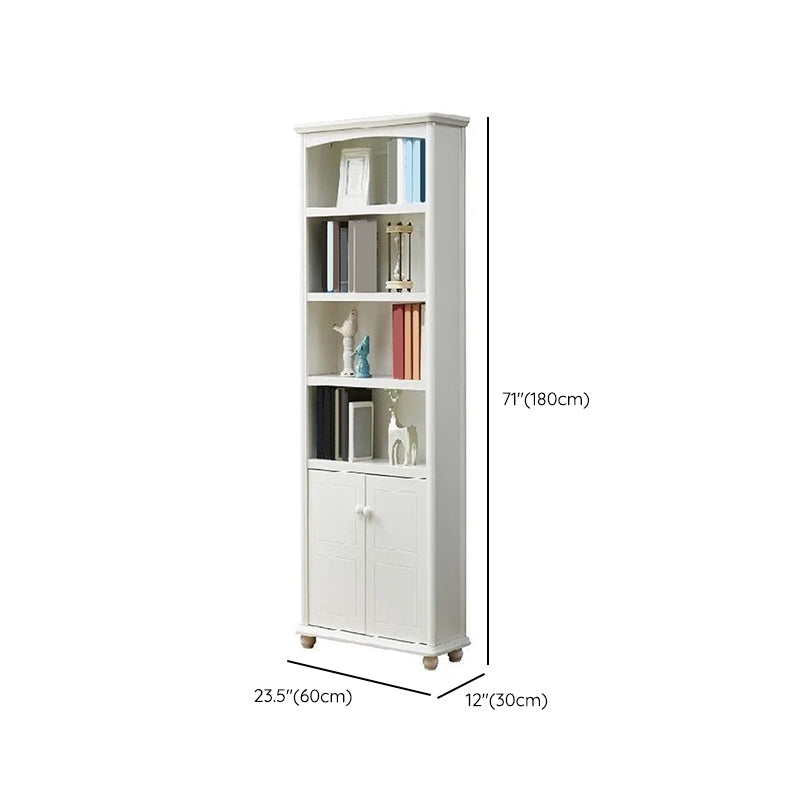 Wooden Closed Back Bookcase Standard Contemporary Bookshelf with Shelves