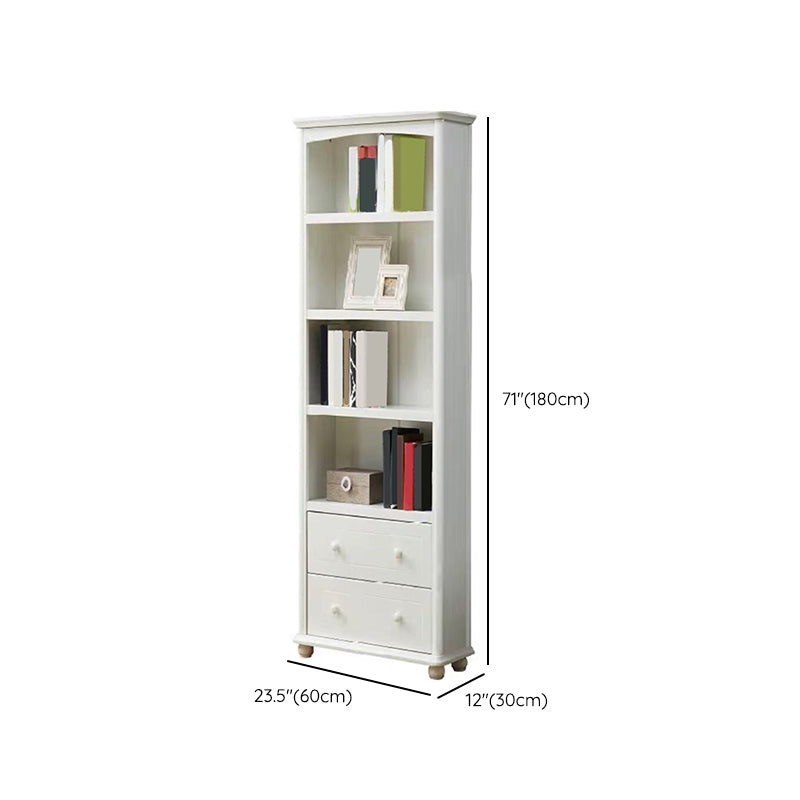Wooden Closed Back Bookcase Standard Contemporary Bookshelf with Shelves