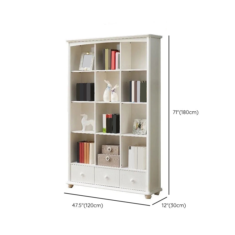Wooden Closed Back Bookcase Standard Contemporary Bookshelf with Shelves