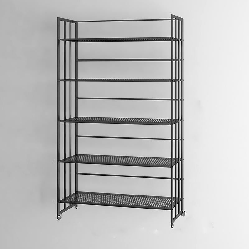 Glam Antique Finish Shelf Bookcase Metal Frame Bookshelf with Rectangular Shelves