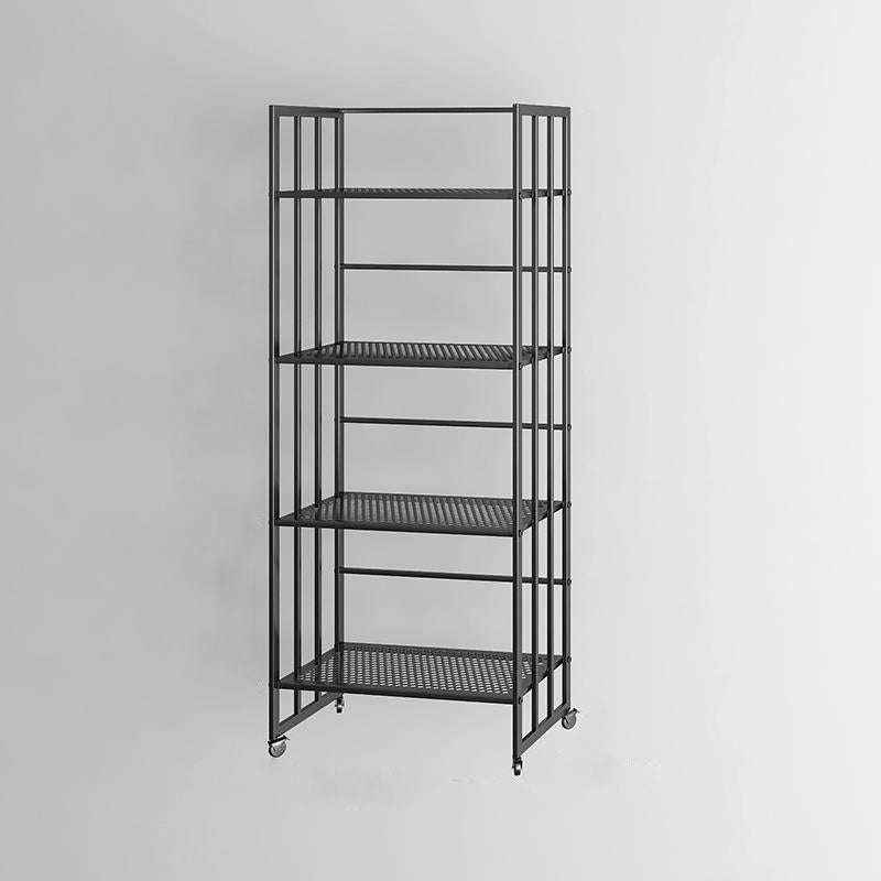 Glam Antique Finish Shelf Bookcase Metal Frame Bookshelf with Rectangular Shelves