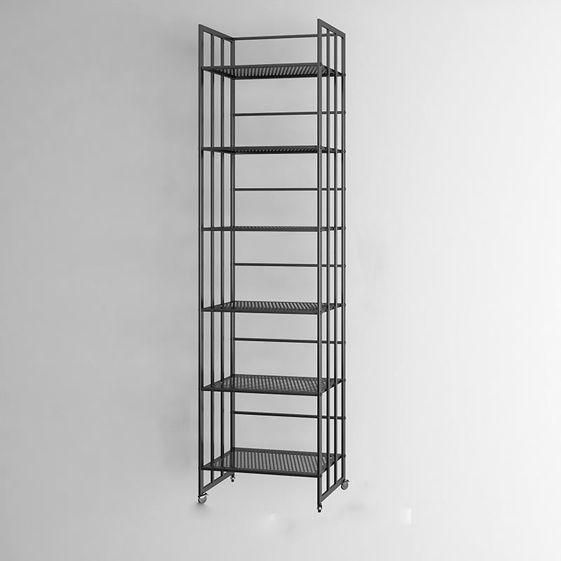 Glam Antique Finish Shelf Bookcase Metal Frame Bookshelf with Rectangular Shelves
