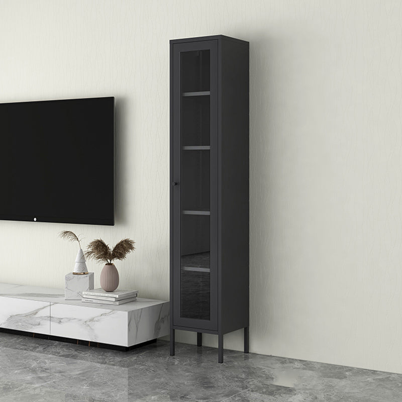 Scandinavian Metal Bookshelf Closed Back Standard Bookcase with Cabinets