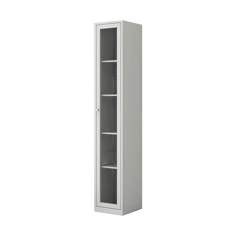 Scandinavian Metal Bookshelf Closed Back Standard Bookcase with Cabinets