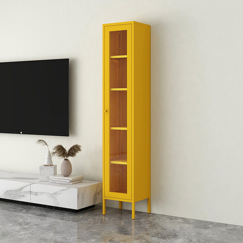 Scandinavian Metal Bookshelf Closed Back Standard Bookcase with Cabinets