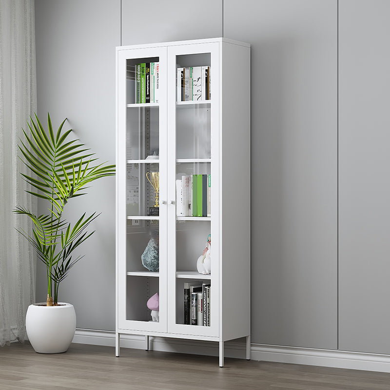 Scandinavian Metal Bookshelf Closed Back Standard Bookcase with Cabinets