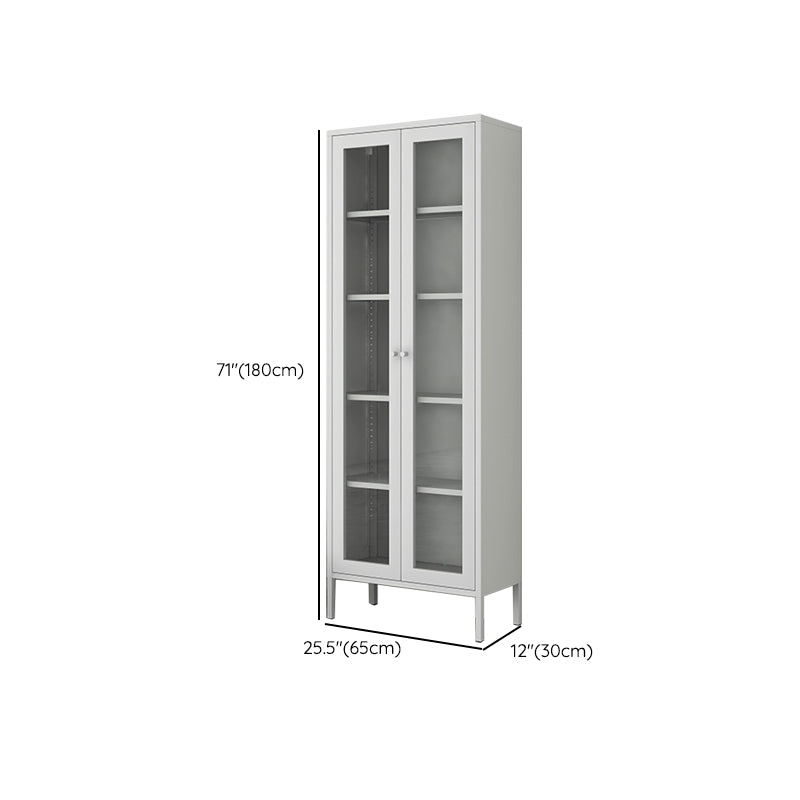 Scandinavian Metal Bookshelf Closed Back Standard Bookcase with Cabinets