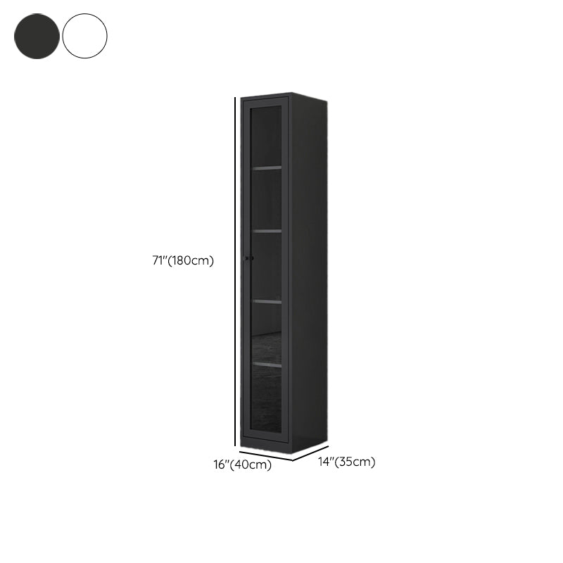 Scandinavian Metal Bookshelf Closed Back Standard Bookcase with Cabinets