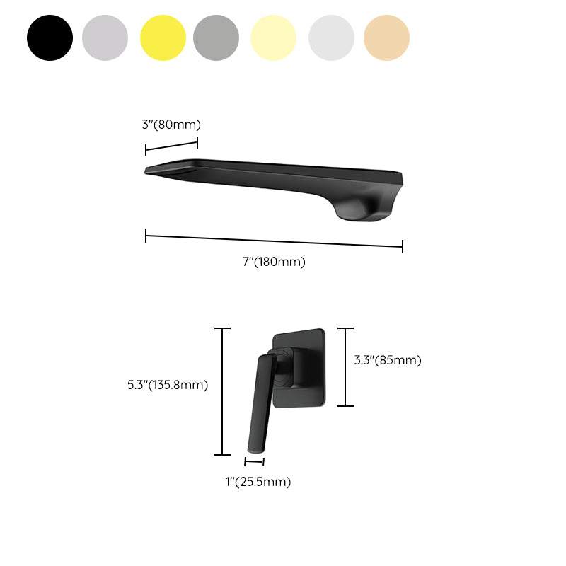 Glam Style Faucet Wall Mounted Bathroom Faucet with Single Lever Handle