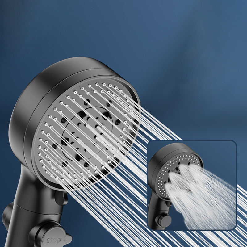 Bathroom Shower Head 5-Jet Round Hand Shower Holder Wall-Mount Shower Head