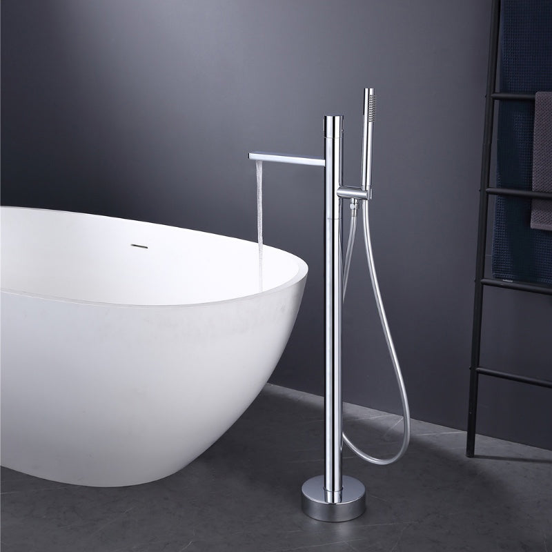 Floor Mounted Metal Freestanding Tub Filler Single Handle Freestanding Tub Filler Trim