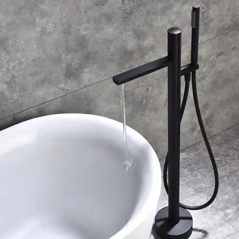 Floor Mounted Metal Freestanding Tub Filler Single Handle Freestanding Tub Filler Trim