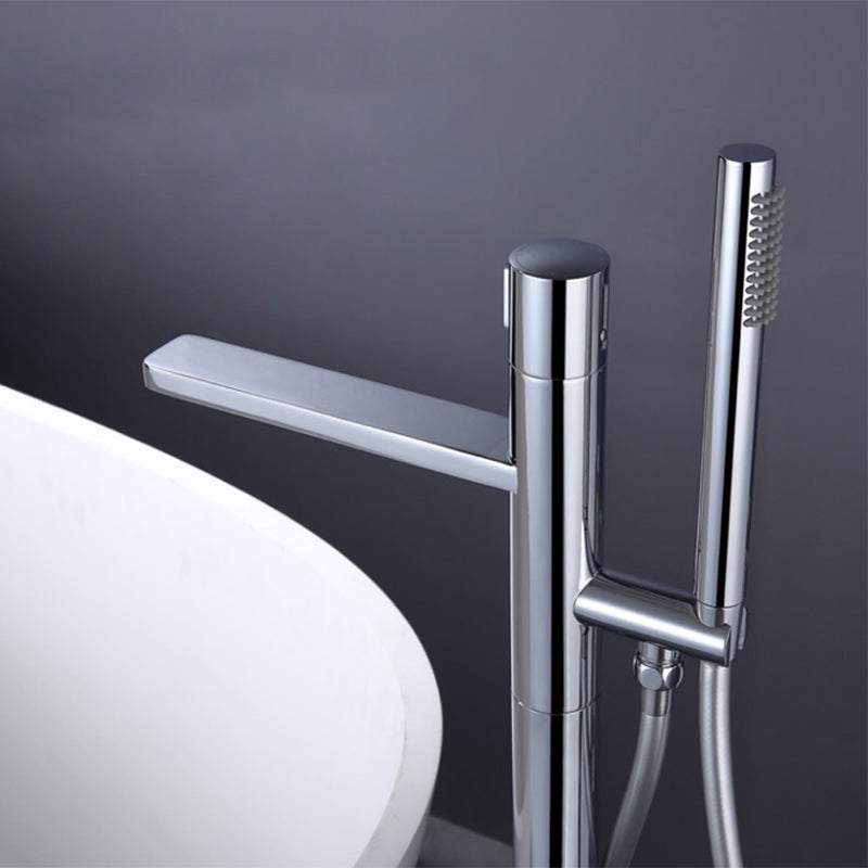 Floor Mounted Metal Freestanding Tub Filler Single Handle Freestanding Tub Filler Trim