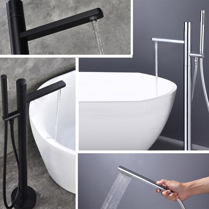 Floor Mounted Metal Freestanding Tub Filler Single Handle Freestanding Tub Filler Trim
