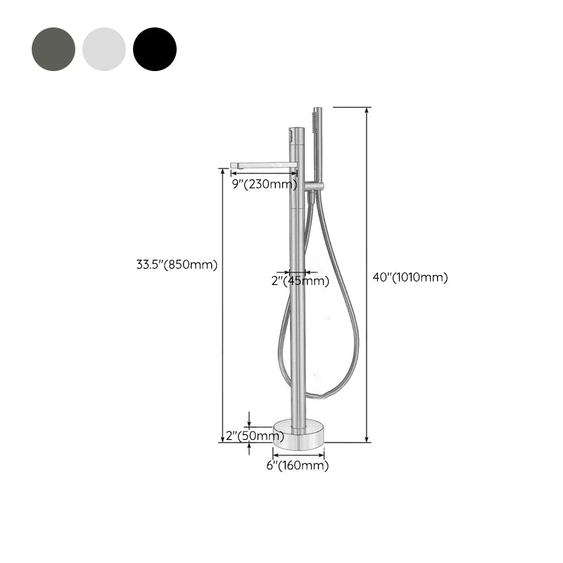 Floor Mounted Metal Freestanding Tub Filler Single Handle Freestanding Tub Filler Trim