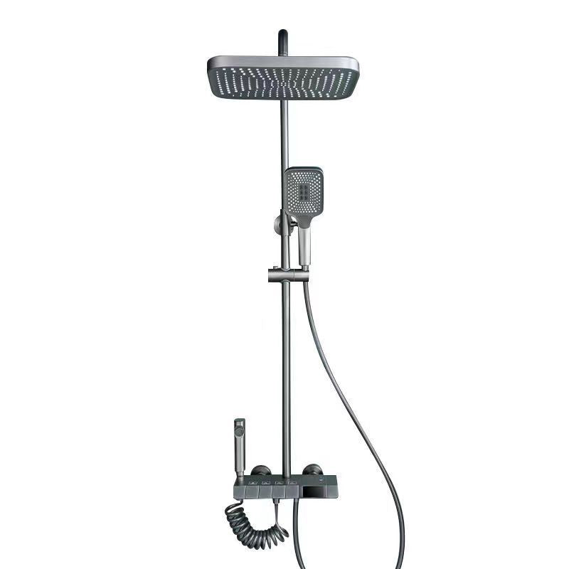 Bathroom Shower System Square Handheld Shower Head Wall Mounted Shower Trim