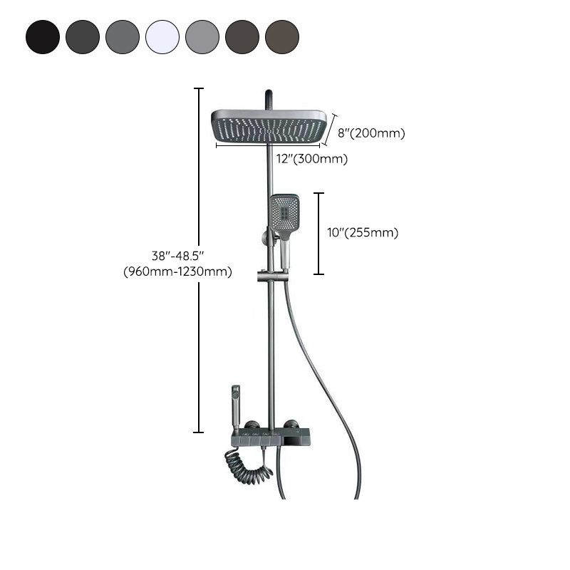 Bathroom Shower System Square Handheld Shower Head Wall Mounted Shower Trim