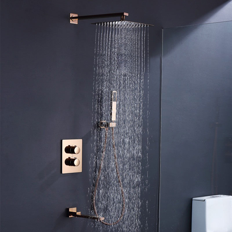 Modern Shower Combo Brass Adjustable Shower Head Temperature Control Shower Set