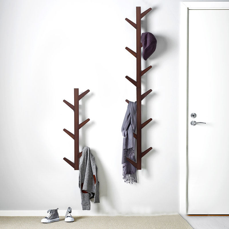 Contemporary Coat Hanger Wall-mounted Wooden Coat Hanger with Hooks