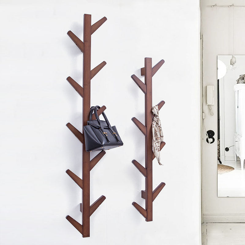 Contemporary Coat Hanger Wall-mounted Wooden Coat Hanger with Hooks