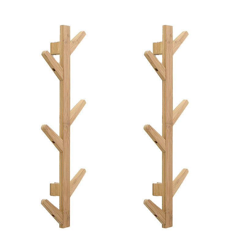 Contemporary Coat Hanger Wall-mounted Wooden Coat Hanger with Hooks