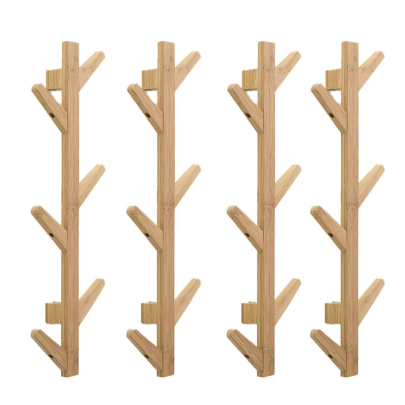 Contemporary Coat Hanger Wall-mounted Wooden Coat Hanger with Hooks