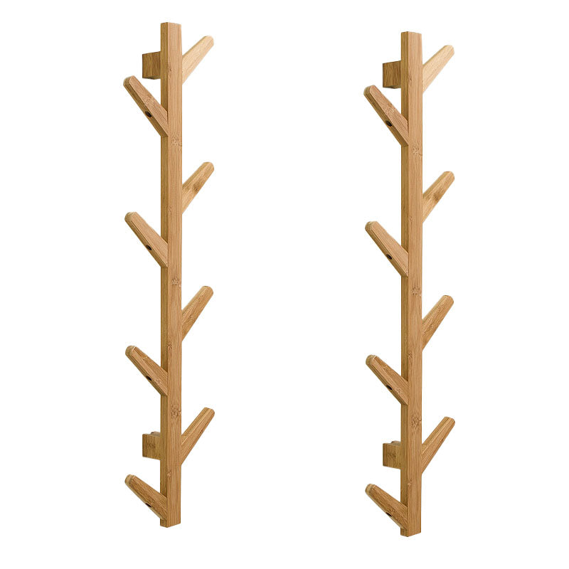 Contemporary Coat Hanger Wall-mounted Wooden Coat Hanger with Hooks