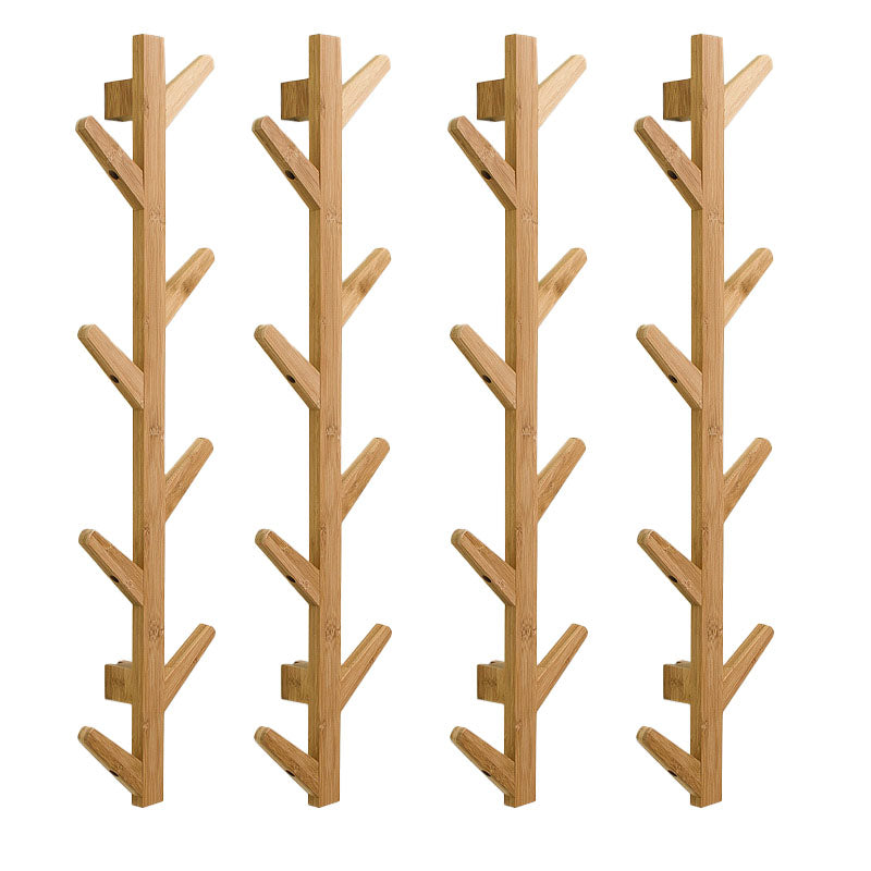 Contemporary Coat Hanger Wall-mounted Wooden Coat Hanger with Hooks