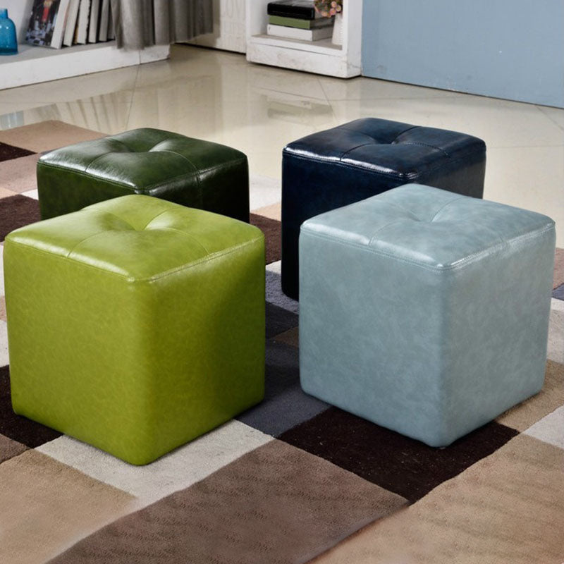 Leather Standard Stool Modern Style Simple Household Square Stool