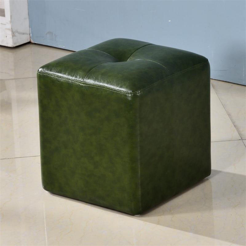 Leather Standard Stool Modern Style Simple Household Square Stool