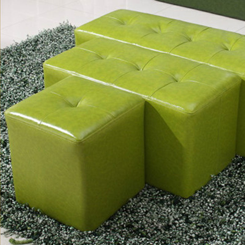 Leather Standard Stool Modern Style Simple Household Square Stool