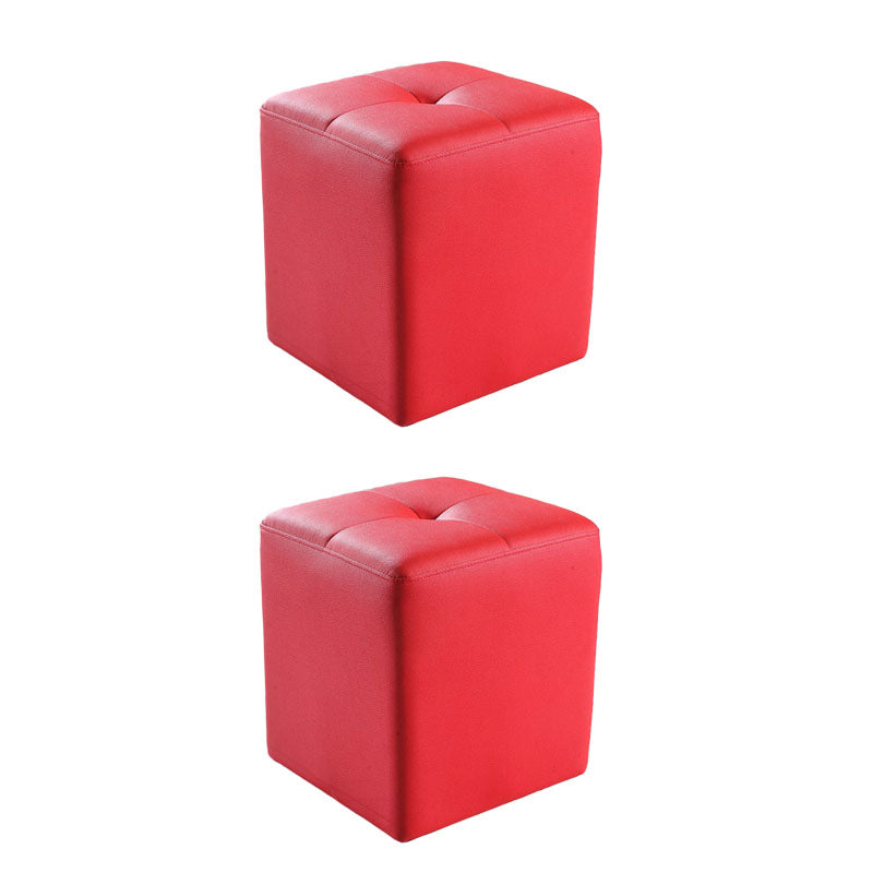 Leather Standard Stool Modern Style Simple Household Square Stool