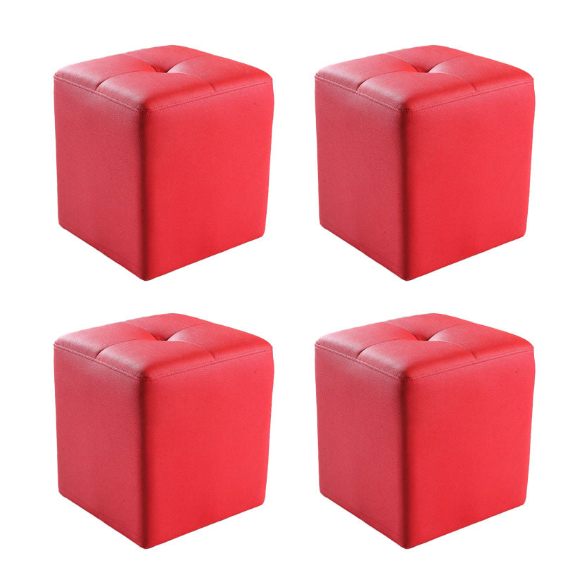 Leather Standard Stool Modern Style Simple Household Square Stool