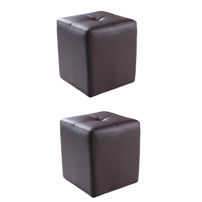 Leather Standard Stool Modern Style Simple Household Square Stool
