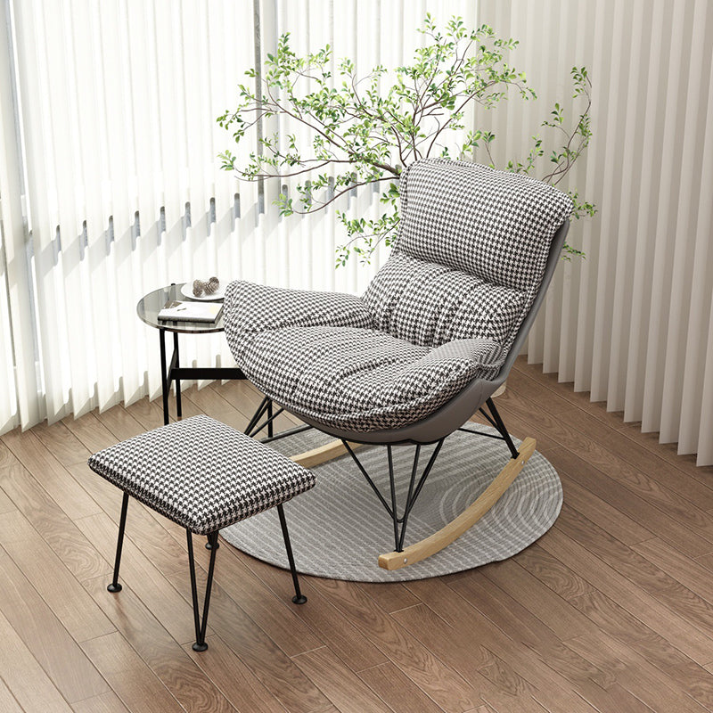 Modern Rocking Chair Ottoman Detail Indoor Rocker Chair with Removable Cushions