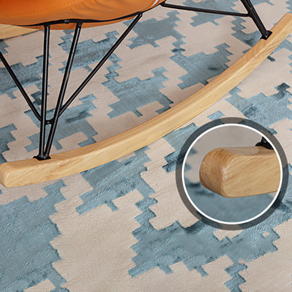 Modern Glider Chair Solid Pure Color Faux Leather Rocker Chair with Ottoman