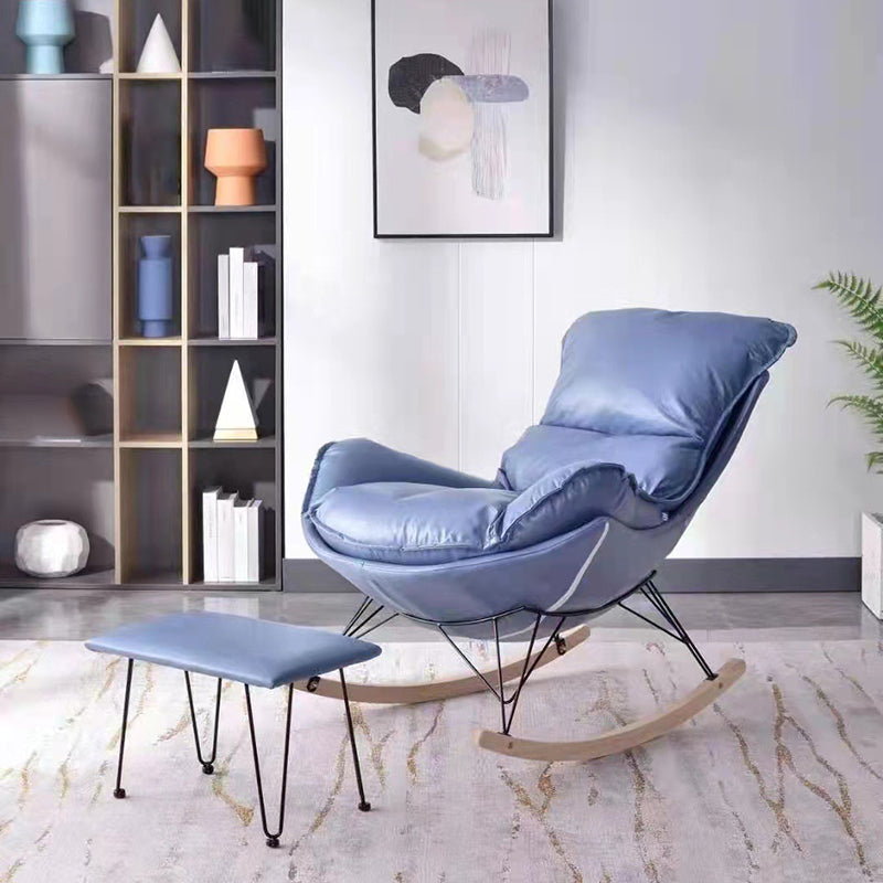 Modern Glider Chair Upholstered Button-Tufted Removable Cushions Rocking Chair