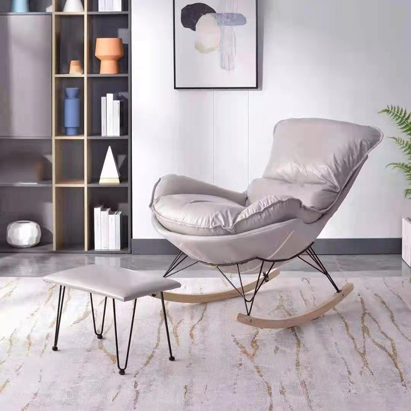 Modern Glider Chair Upholstered Button-Tufted Removable Cushions Rocking Chair