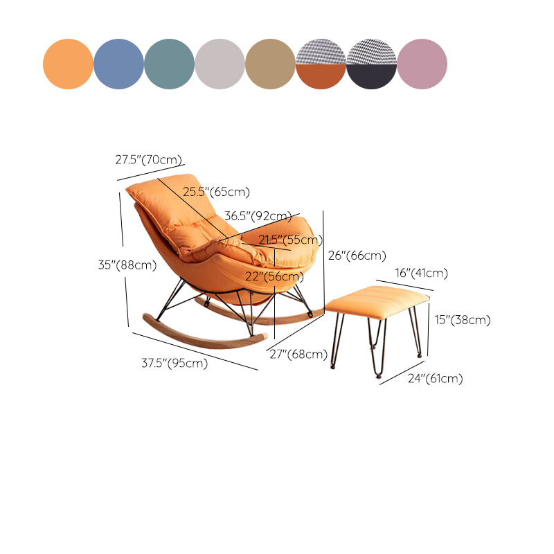 Modern Glider Chair Upholstered Button-Tufted Removable Cushions Rocking Chair