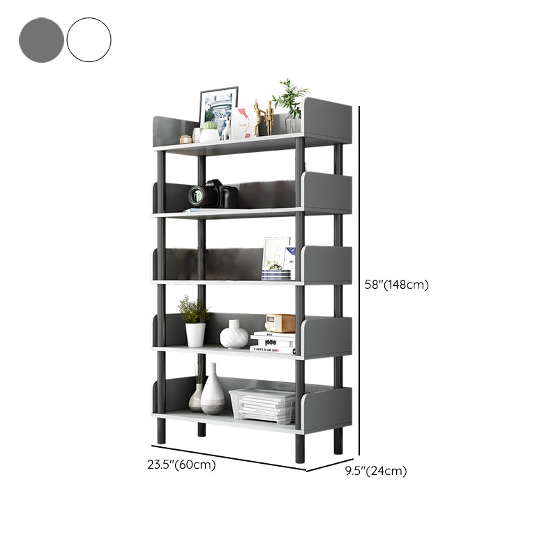 Contemporary Standard Bookshelf Engineered Wood Bookcase with Shelves