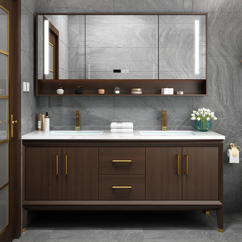 Bathroom Vanity Set Single Sink LED Mirror Sink Vanity with Faucet